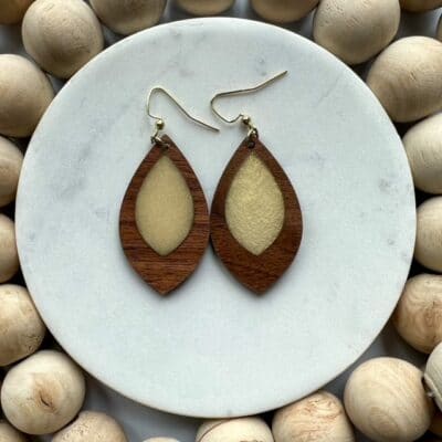 personalized custom wood earrings