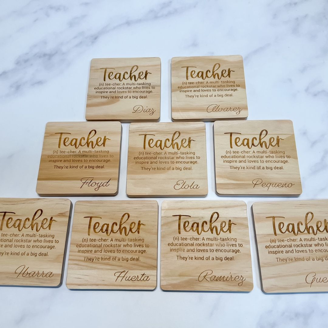 custom engraved coasters for teachers