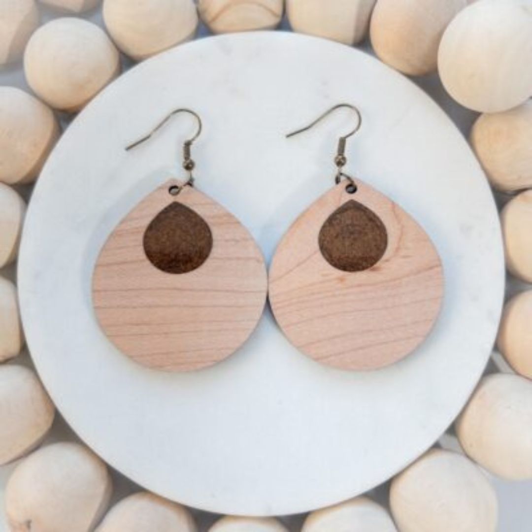 Custom wooden earrings